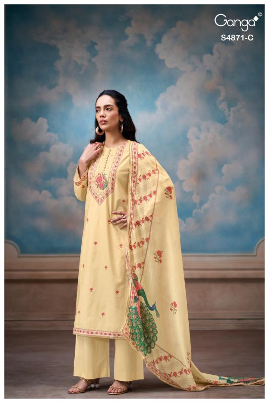 Ganga pranati 4871 wholesale dress material in nagpur